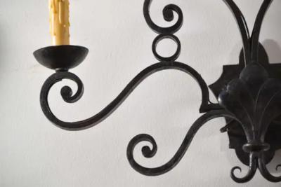Pair of 19th Century Iron Sconces