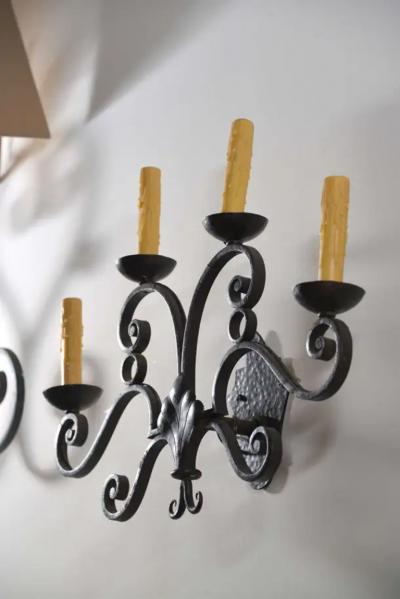 Pair of 19th Century Iron Sconces