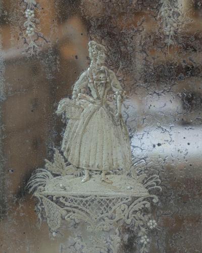 Pair of 19th Century Italian Engraved Mirrors with Original Paint