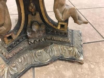 Pair of 19th Century Italian Giltwood Marble Top Pedestal Tables