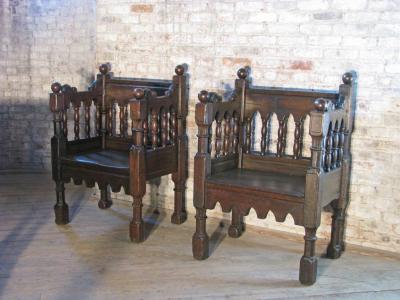 Pair of 19th Century Italian Gothic Style Chairs