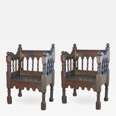 Pair of 19th Century Italian Gothic Style Chairs