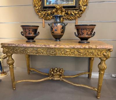 Pair of 19th Century Italian Grand Tour Red Figure Chalice Krater in Attic Style