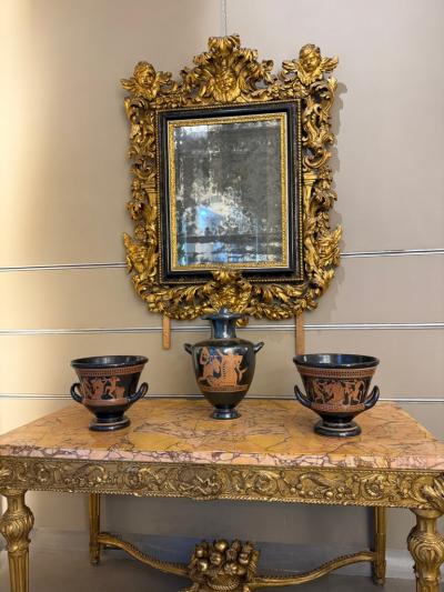 Pair of 19th Century Italian Grand Tour Red Figure Chalice Krater in Attic Style