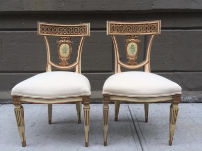 Pair of 19th Century Italian Neoclassical Side Chairs