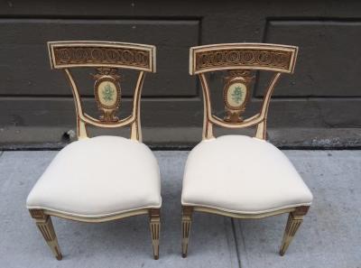 Pair of 19th Century Italian Neoclassical Side Chairs