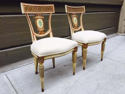 Pair of 19th Century Italian Neoclassical Side Chairs
