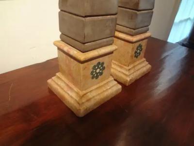 Pair of 19th Century Italian Neoclassical Style Marble Obelisks