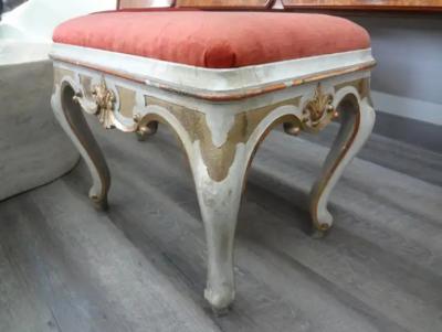 Pair of 19th Century Italian Painted and Gilt Ottomans