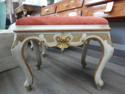 Pair of 19th Century Italian Painted and Gilt Ottomans