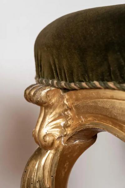 Pair of 19th Century Italian Regence Style Giltwood Benches