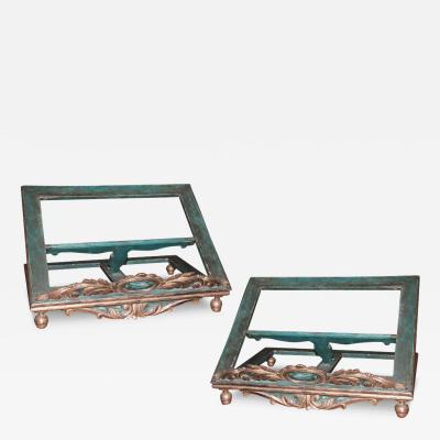 Pair of 19th Century Italian Silver Gilt and Turquoise Polychrome Bookstands