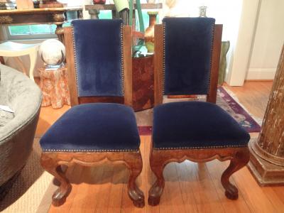 Pair of 19th Century Italian Walnut Childrens Chairs
