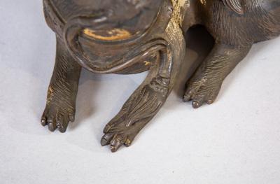 Pair of 19th Century Japanese Bronze Playful Puppies