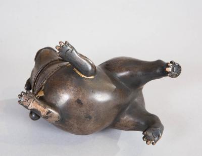 Pair of 19th Century Japanese Bronze Playful Puppies