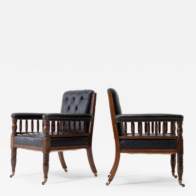 Pair of 19th Century Large Scale Oak Armchairs