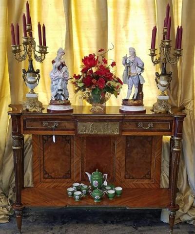 Pair of 19th Century Limoges Monvoisin Porcelain Figurines
