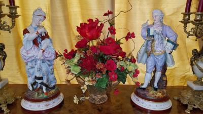 Pair of 19th Century Limoges Monvoisin Porcelain Figurines
