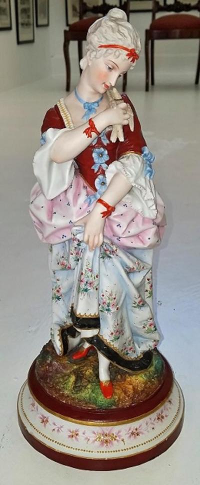 Pair of 19th Century Limoges Monvoisin Porcelain Figurines