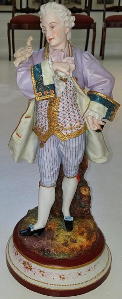 Pair of 19th Century Limoges Monvoisin Porcelain Figurines