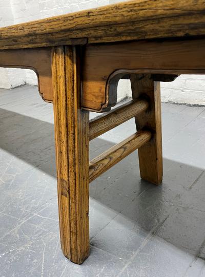 Pair of 19th Century Long Elmwood Chinese Benches