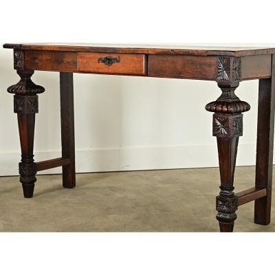 Pair of 19th Century Louis XVI Walnut Consoles