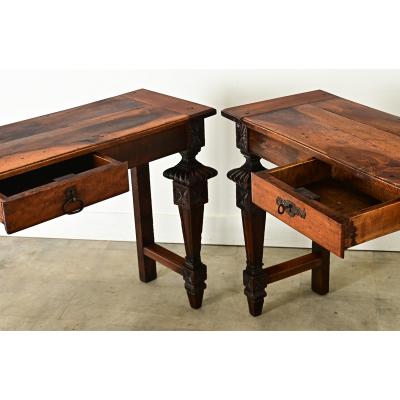 Pair of 19th Century Louis XVI Walnut Consoles