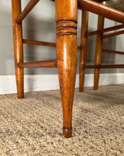 Pair of 19th Century Maple Side Chairs with Rush Seats