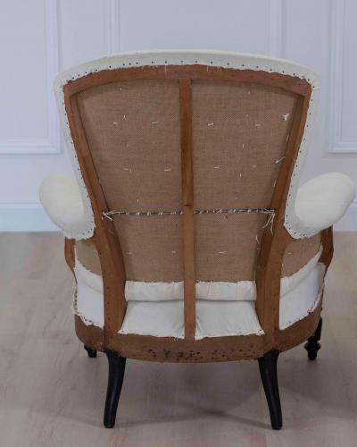 Pair of 19th Century Napoleon III High Back Armchairs Ready to Upholster