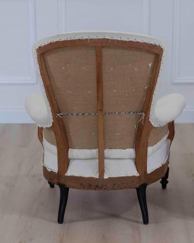 Pair of 19th Century Napoleon III High Back Armchairs Ready to Upholster