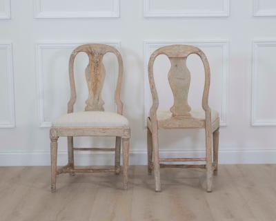 Pair of 19th Century Provincial Gustavian Chairs in Original Paint
