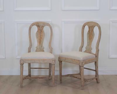 Pair of 19th Century Provincial Gustavian Chairs in Original Paint