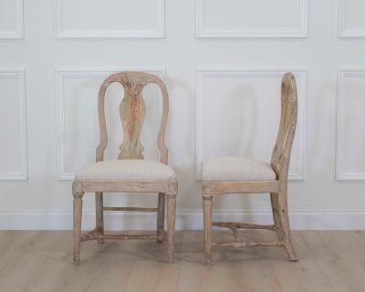 Pair of 19th Century Provincial Gustavian Chairs in Original Paint