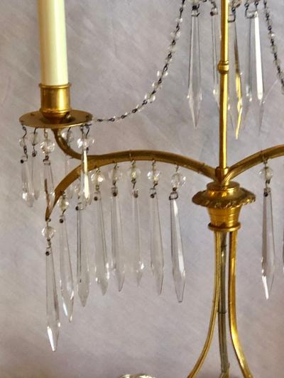 Pair of 19th Century Russian Neoclassical Gilded Bronze Table Lamp