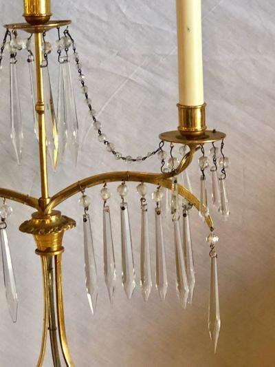 Pair of 19th Century Russian Neoclassical Gilded Bronze Table Lamp