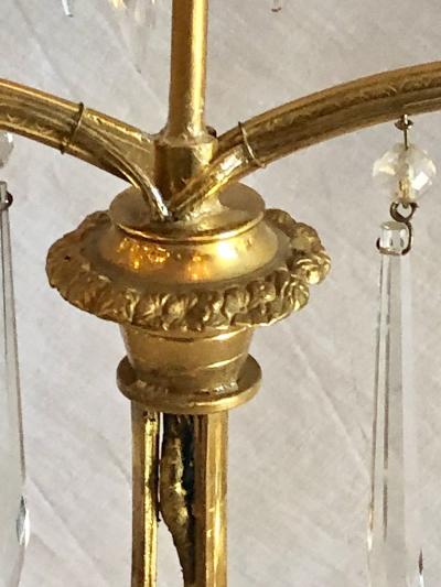 Pair of 19th Century Russian Neoclassical Gilded Bronze Table Lamp