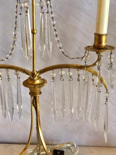 Pair of 19th Century Russian Neoclassical Gilded Bronze Table Lamp