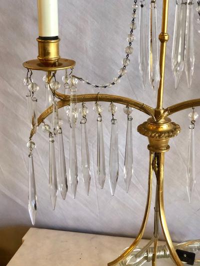 Pair of 19th Century Russian Neoclassical Gilded Bronze Table Lamp