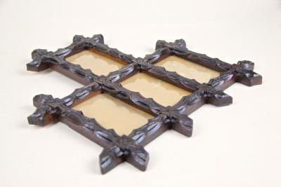 Pair of 19th Century Rustic Black Forest Photo Frames Handcarved AT ca 1880