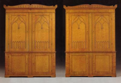 Pair of 19th Century Scandinavian Satin Birch Bookcases of Monumental Size