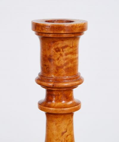Pair of 19th Century Swedish Burl Candlesticks