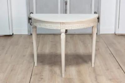 Pair of 19th Century Swedish Demi Lune Consoles