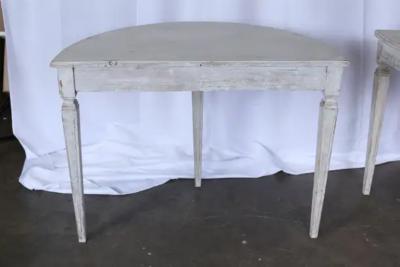 Pair of 19th Century Swedish Gustavian Demilune Tables