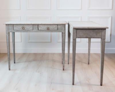 Pair of 19th Century Swedish Gustavian Painted Console Tables