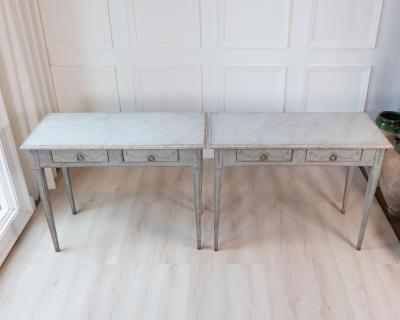 Pair of 19th Century Swedish Gustavian Painted Console Tables