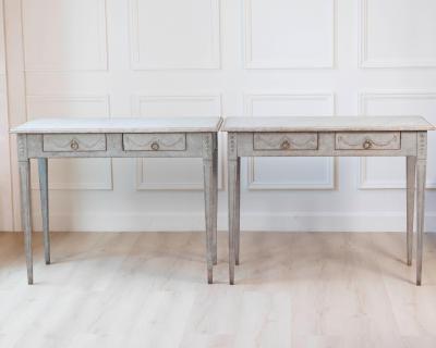 Pair of 19th Century Swedish Gustavian Painted Console Tables