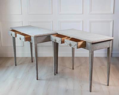 Pair of 19th Century Swedish Gustavian Painted Console Tables