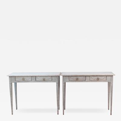 Pair of 19th Century Swedish Gustavian Painted Console Tables