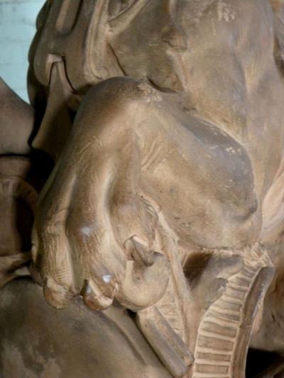 Pair of 19th Century Terra Cotta Winged Lions