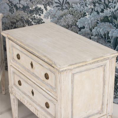 Pair of 19th c Italian Neoclassical Style Painted Bedside Commodes